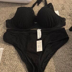 Cupshe Black Lace Bikini Set